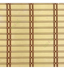 Yellow brown color horizontal stripes flat scale vertical thread stripes cylinder stick rollup mechanism PVC Blinds 